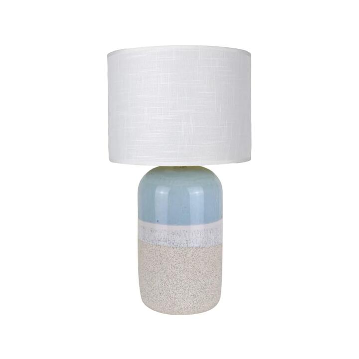 Vibrantz Ceramic Table Light Contemporary Lamp Two-tone Color Single Bulb - Light Blue