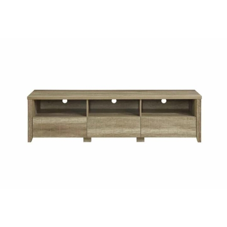 TV Cabinet 3 Storage Drawers with Shelf Natural Wood like MDF Entertainment Unit in Oak Colour