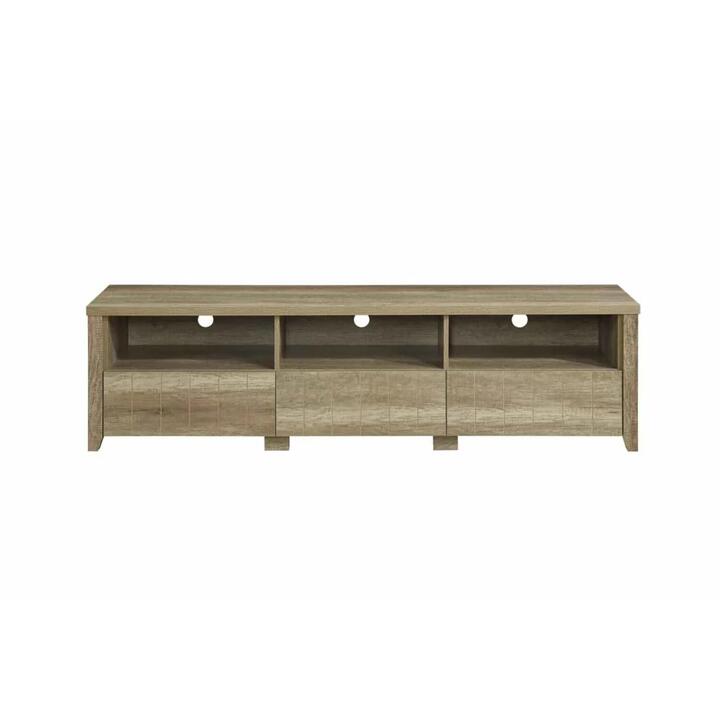 TV Cabinet 3 Storage Drawers with Shelf Natural Wood like MDF Entertainment Unit in Oak Colour