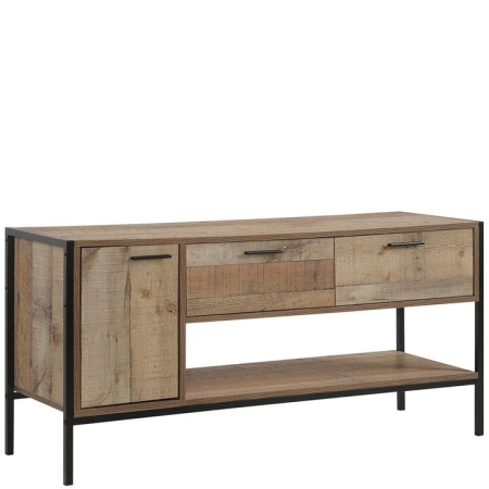 TV Cabinet with 2 Storage Drawers Cabinet Natural Wood Like Particle board Entertainment Unit in Oak colour