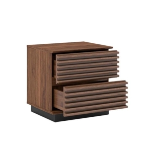 Wesley Wooden Bedside Nightstand SideTable W/ 2-Drawers - Columbia & Black