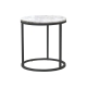 HomeStar Leonardo Natural Round Marble End Lamp Side Table - White/Black