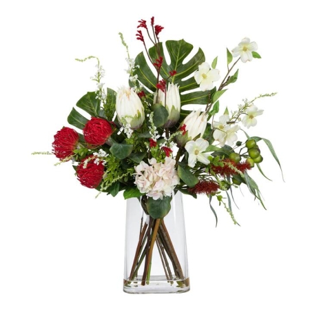 Glamorous Fusion Waratah Flatback 90cm Artificial Faux Plant Flower Decorative Mixed Arrangement