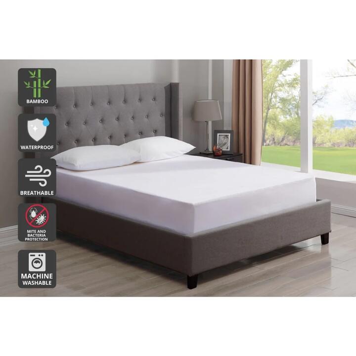 Waterproof Bamboo Fitted Mattress Protector - Single