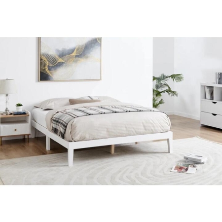 William Wood Bed Frame White - Double