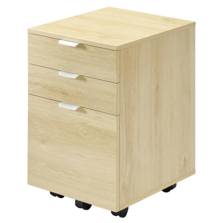 Maestro Furniture Vina Mobile Pedestal Storage Filling Cabinet 3-Drawers Natural