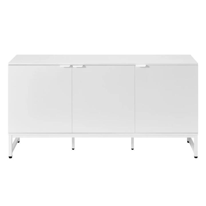 Maestro Furniture Vina 3-Door Office Credenza Storage Cabinet White