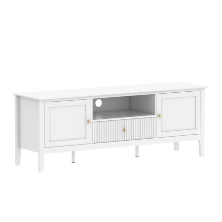 Issey Modern Wooden Lowline Fluted Entertainment Unit TV Stand 150cm White