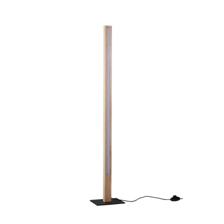 Tiberius LED Wooden Shade Metal Base Standing Floor Light Lamp Natural/Black