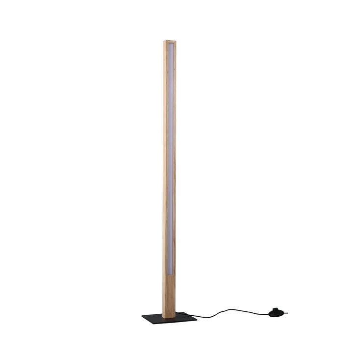 Tiberius LED Wooden Shade Metal Base Standing Floor Light Lamp Natural/Black