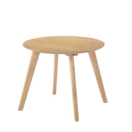 Design Square Wooden Timber Round Side End Lamp Table Natural