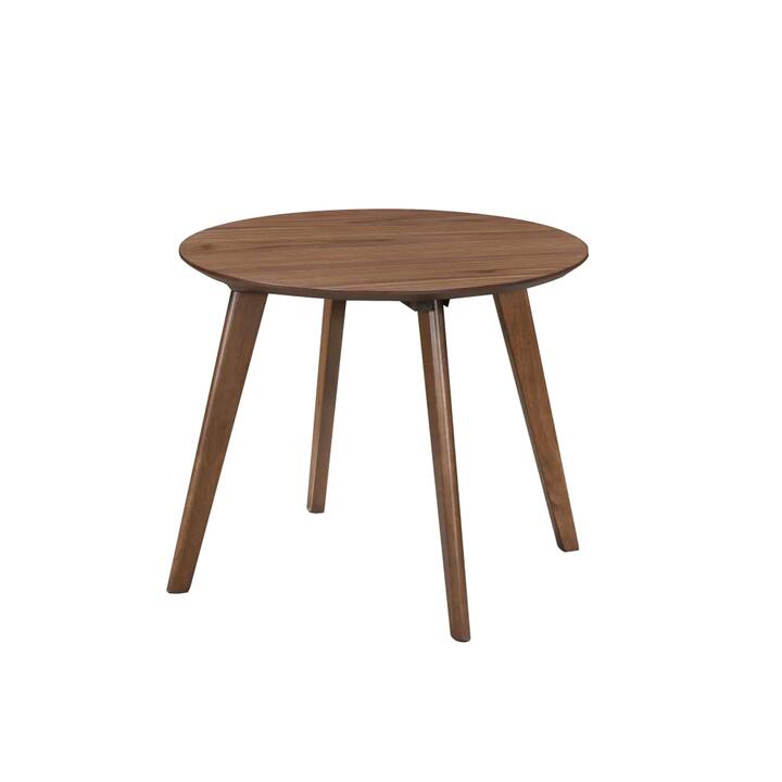Design Square Wooden Timber Round Side End Lamp Table Walnut