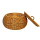 Design Square Woven PP Rattan Metal Frame Storage Basket Organizer Decoration With Lid