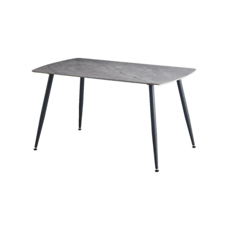 Design Square Modern Rectangular Faux Marble Ceramic Top Kitchen Dining Table 140cm Black