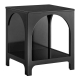 Design Square Wilkins Arched Cube End Lamp Side Table Open Shelf Black
