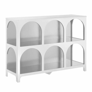 Design Square Wilkins Arched Cube 3 X 2 Levels Low Bookcase Display Shelves White