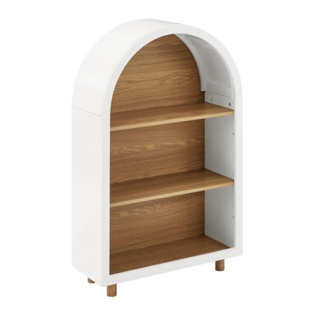 Design Square Van Arched 3-Tier Bookcase Display Shelf Storage Cabinet White