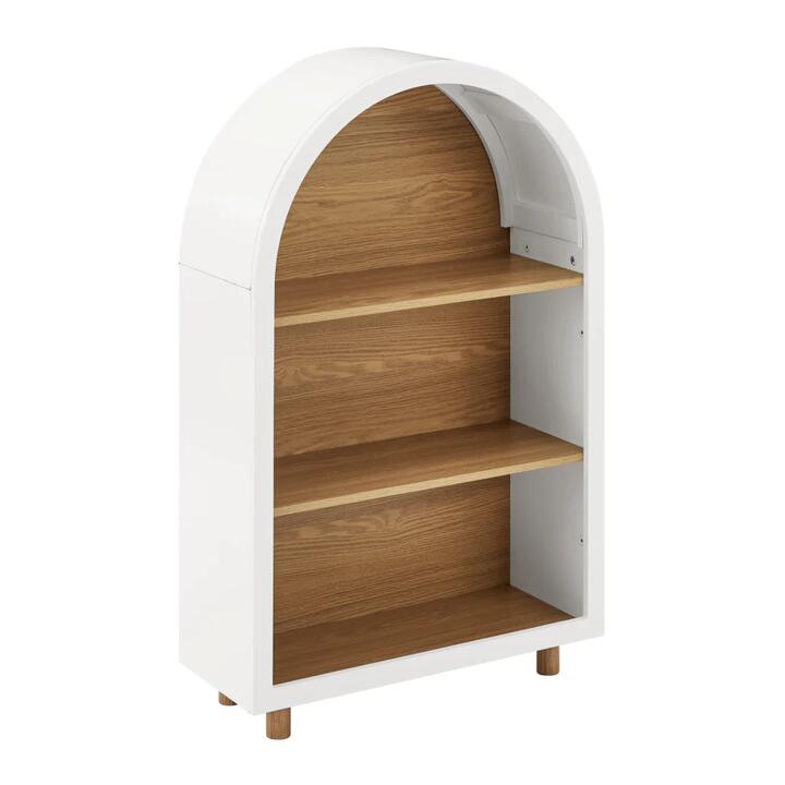 Design Square Van Arched 3-Tier Bookcase Display Shelf Storage Cabinet White