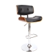 Wooden Gas Lift Bar Stool - Black and Chrome