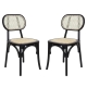 Raimon Furniture Set Of 2 Sofia Rattan Kitchen Dining Side Chair - Black