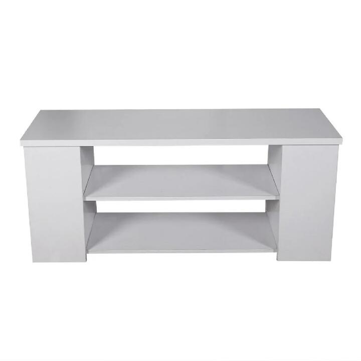 Design Square Simpleline Open Shelves TV Stand Entertainment Unit - White
