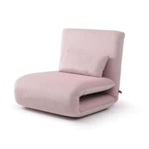 Design Square Single Foldable Fabric Sofa Bed - Pink