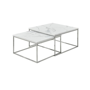 Design Square Square Nesting Coffee Table Set - White