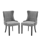 HomeStar Set Of 2 London Velvet Fabric Dining Chair - Grey