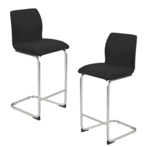Raimon Furniture Set Of 2 Minga Eco Leather Kitchen Counter Bar Stools - Black