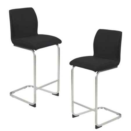 Raimon Furniture Set Of 2 Minga Eco Leather Kitchen Counter Bar Stools - Black