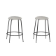 HomeStar Set Of 2 Lida Modern Fabric Kitchen Bar Stool W/ Black Metal Legs - Grey