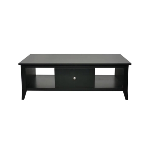 Design Square Sienna Modern Open Shelf Coffee Table W/ 1-Drawer - Black