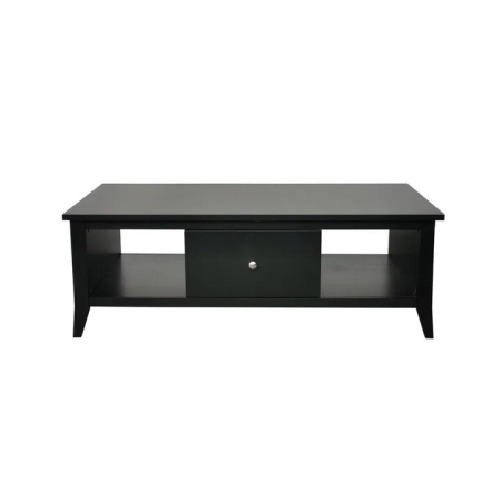 Design Square Sienna Modern Open Shelf Coffee Table W/ 1-Drawer - Black