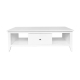 Design Square Sienna Modern Open Shelf Coffee Table W/ 1-Drawer - White