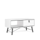 Design Square Silas Wooden Open Shelf Coffee Table W/ 1-Drawer - White