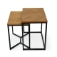 6IXTY Toulouse French Marquetry Set Of 2 Nesting Side Table - Oak