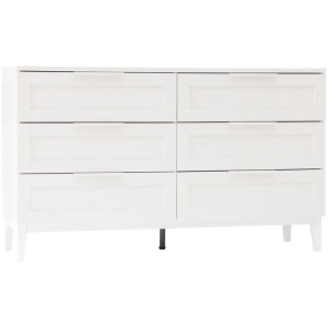 Stanley Modern Classic Wooden Chest Of 6-Drawers Dresser Storage Cabinet - White
