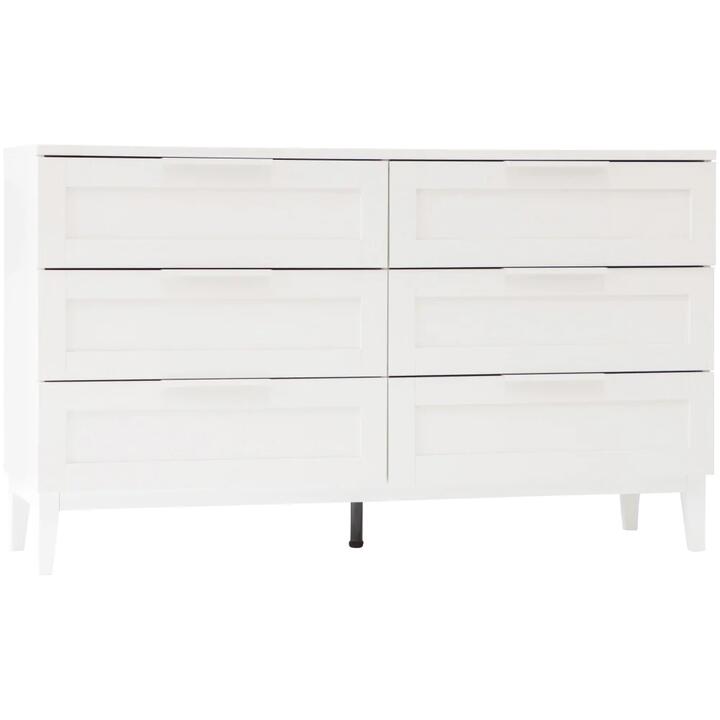 Stanley Modern Classic Wooden Chest Of 6-Drawers Dresser Storage Cabinet - White