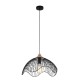 SPIAGGIA Pendant Lamp Light Interior ES Black Wire Dome with Wavy Edge OD400mm
