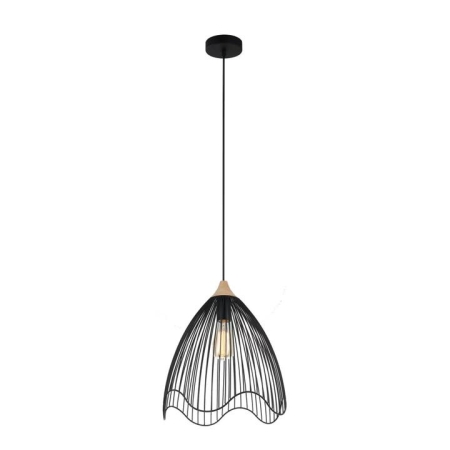 SPIAGGIA Pendant Lamp Light Interior ES Black Wire Cone with Wavy Edge OD400mm