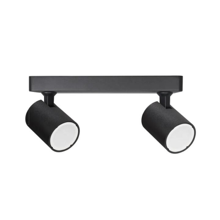 Spot Light Double Adjustable GU10 Black IP20 Rectangular Bar L250mm x W75mm x H25mm