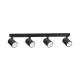 Spot Light 4 Adjustable GU10 Black IP20 Rectangular Bar L450mm x W75mm x H25mm