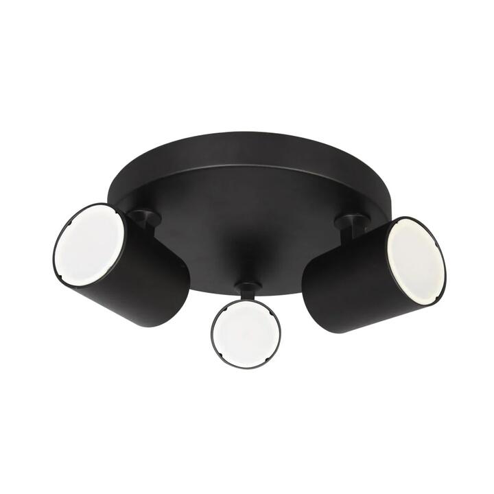 Spot Light 3 Adjustable GU10 Black IP20 Round Base OD230mm x H25mm