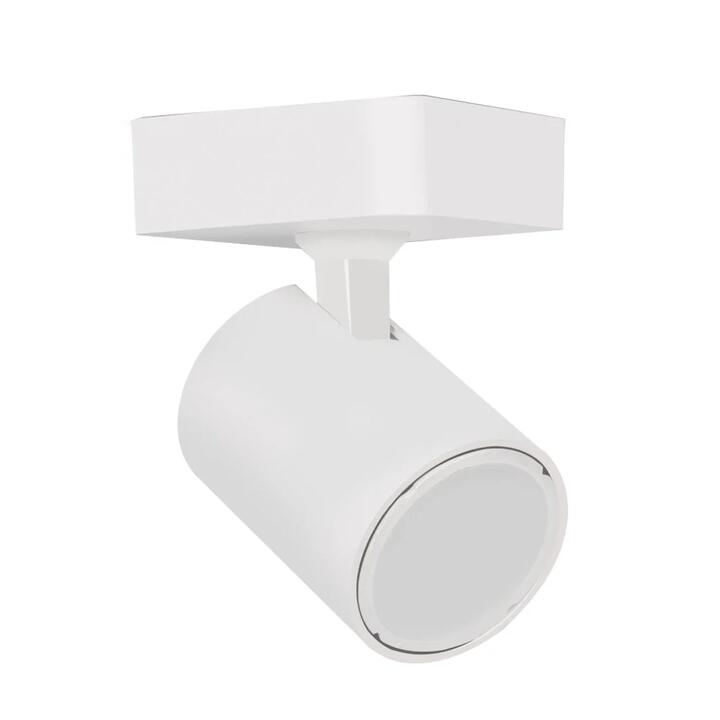 Spot Light Single Adjustable GU10 White IP20 Square Base L81mm x H81mm X D25mm