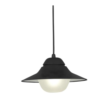 SPY Pendant Lamp Light ES Matte Black Sun Hat IP44 OD340mm Frosted Diffuser