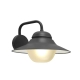 SPY Wall Light Surface Mounted ES Sun Hat Matte Black IP44 Frosted Glass Diffuser