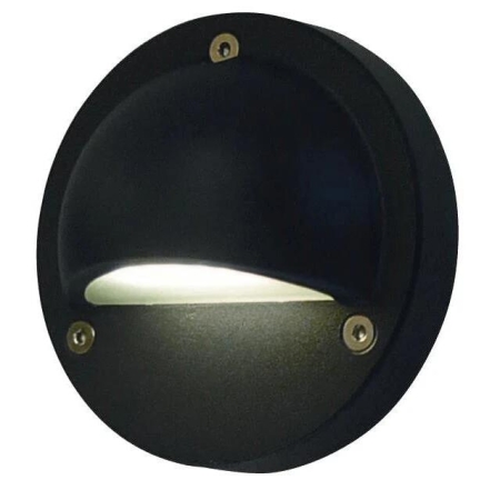Step Wall Light Surface Mounted 12V 1W Round Black 3000K IP44 Eyelid OD104mm 105LM