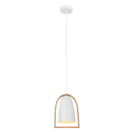 SWING Pendant Lamp Light Interior ES Matte White Ellipse with Wood Frame OD230mm