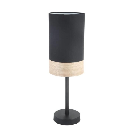 TAMBURA Table Lamp ES Small Black Cloth Oblong OD150mm with Blonde Wood
