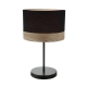 TAMBURA Table Lamp ES Medium Black Cloth Round OD300mm with Blonde Wood
